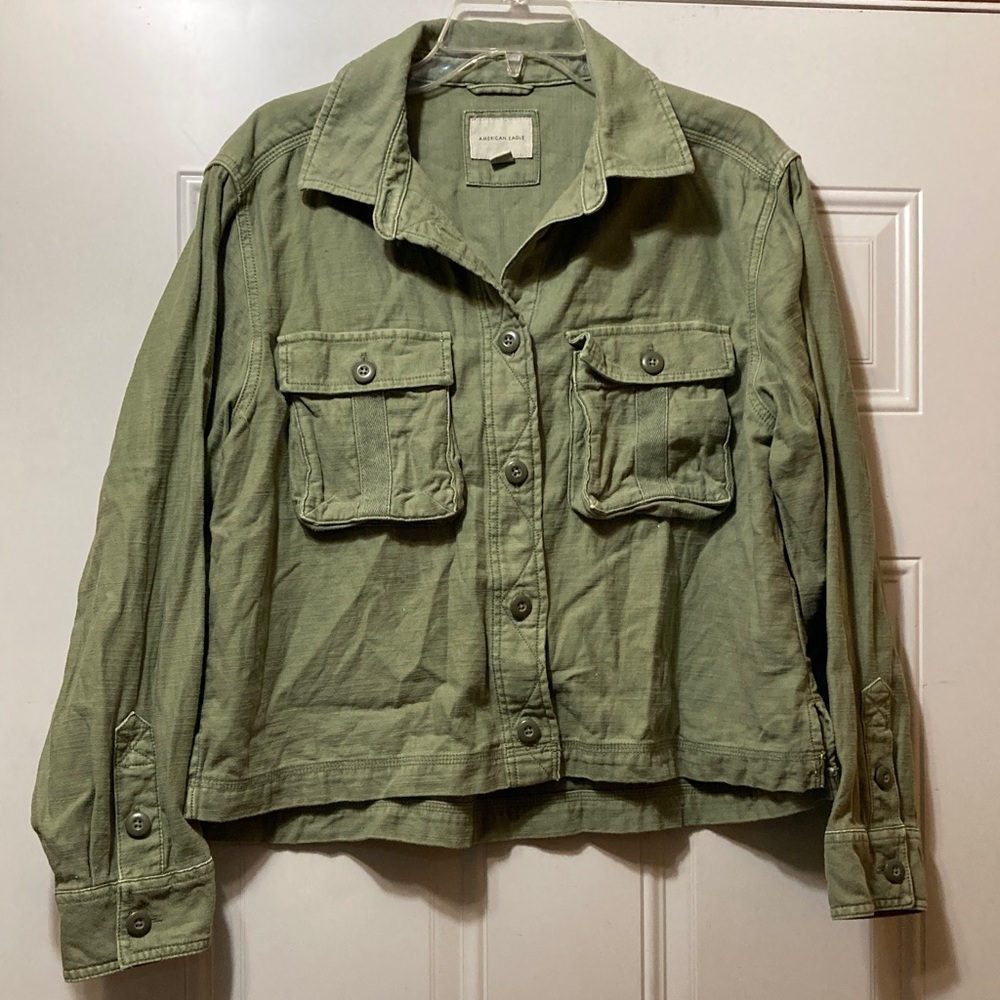 American Eagle Olive Utility Jacket M - image 1